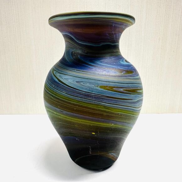 Ten Thousand Villages Other - Vintage Ten Thousand Villages Bud Vase Phoenician Art Glass Swirl